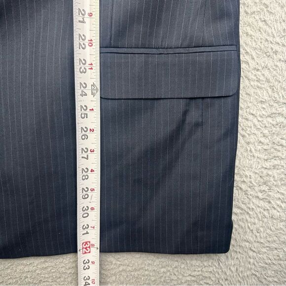 Kilburne Finch Blazer Mens 52R Blue Striped 3 Button Wool Blend Business Jacket - Picture 10 of 14